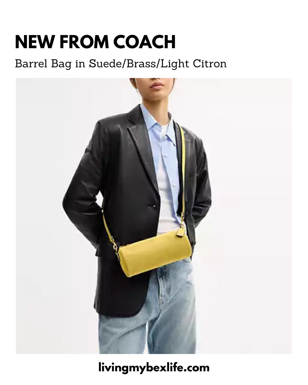New Coach Barrel Bag in Suede/Brass/Light Citron | luxury purse, leather purse, suede purse, coach purse 

 #LTKootd #LTKU #LTKWorkwear