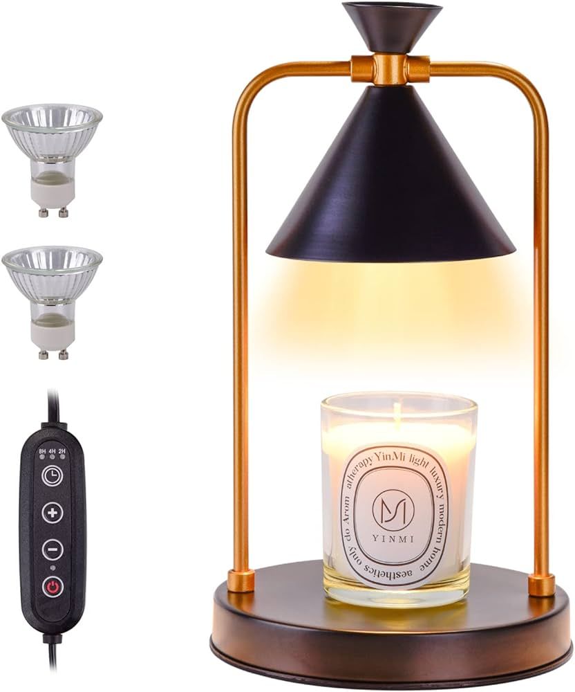 Candle Warmer Lamp with 2 Bulbs, Create a Cozy and Safe Atmosphere - Adjustable Brightness, Timer... | Amazon (US)