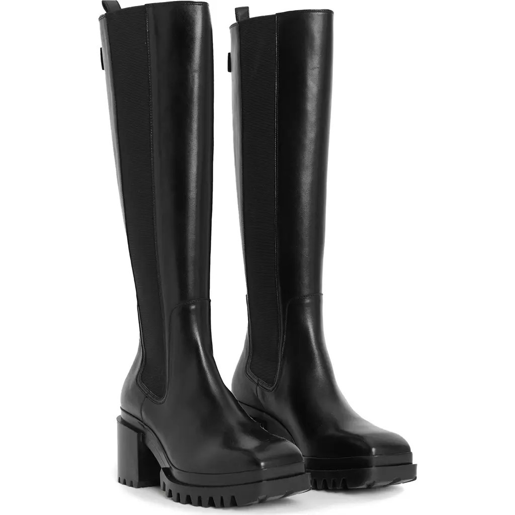 AllSaints Natalia Lug Sole Knee High Boot in Black at Nordstrom Rack, Size 11Us / 41Eu | Nordstrom Rack