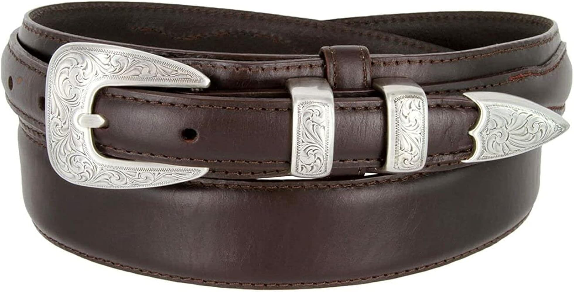 Western Buckle Belt Oil Tanned Genuine Leather Ranger Belt 1-3/8"(35mm) Taper to 3/4"(19mm) Wide-... | Amazon (US)