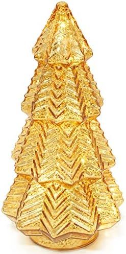 Lamris Tabletop Christmas Tree Timer Lighted 12 Inches Gold Mercury Glass Xmas Trees Decorations ... | Amazon (US)