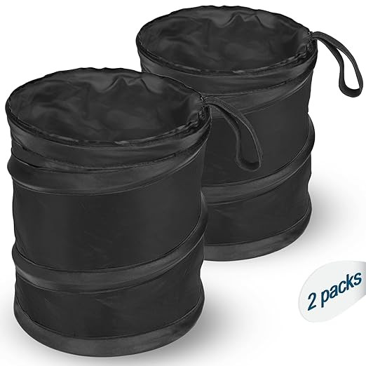 Car Trash Can, 2 Packs Mini Collapsible Pop-up Car Garbage Can, Waterproof Hanging Car Trash Bag ... | Amazon (US)
