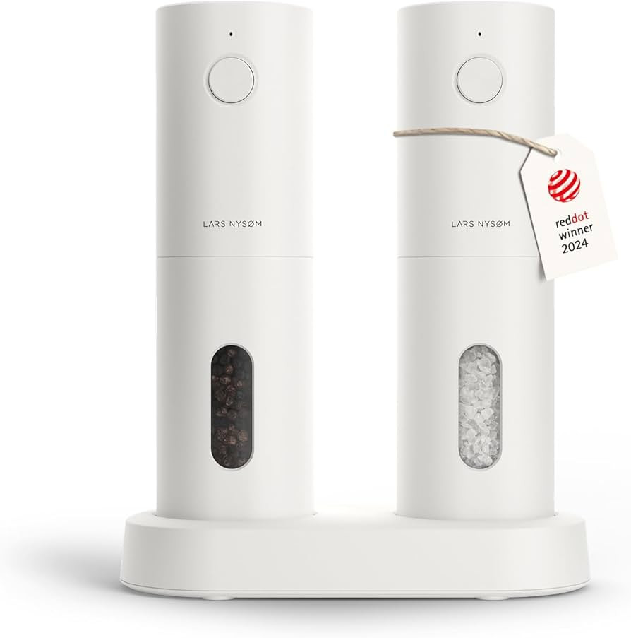 LARS NYSØM Electric Salt and Pepper Grinder Set, USB Rechargeable, Automatic Salt and Pepper Mil... | Amazon (US)