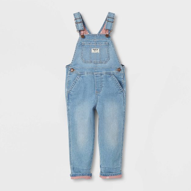 OshKosh B'gosh Toddler Girls' Lined Denim Overalls - Blue | Target