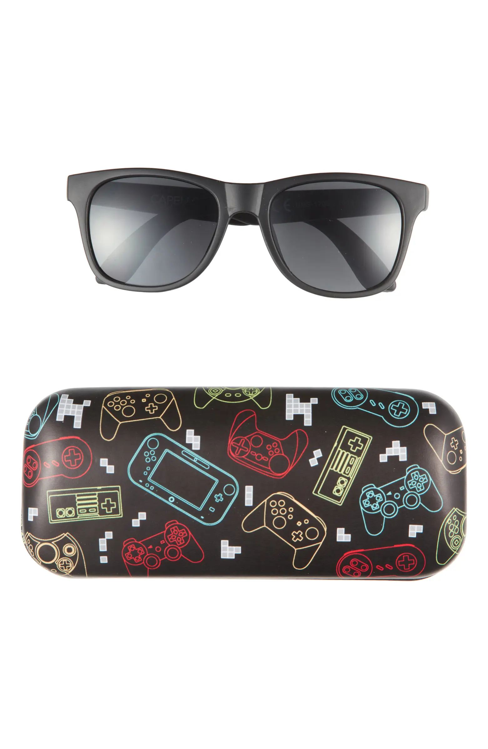 Kids' Square Sunglasses & Video Game Case Set | Nordstrom