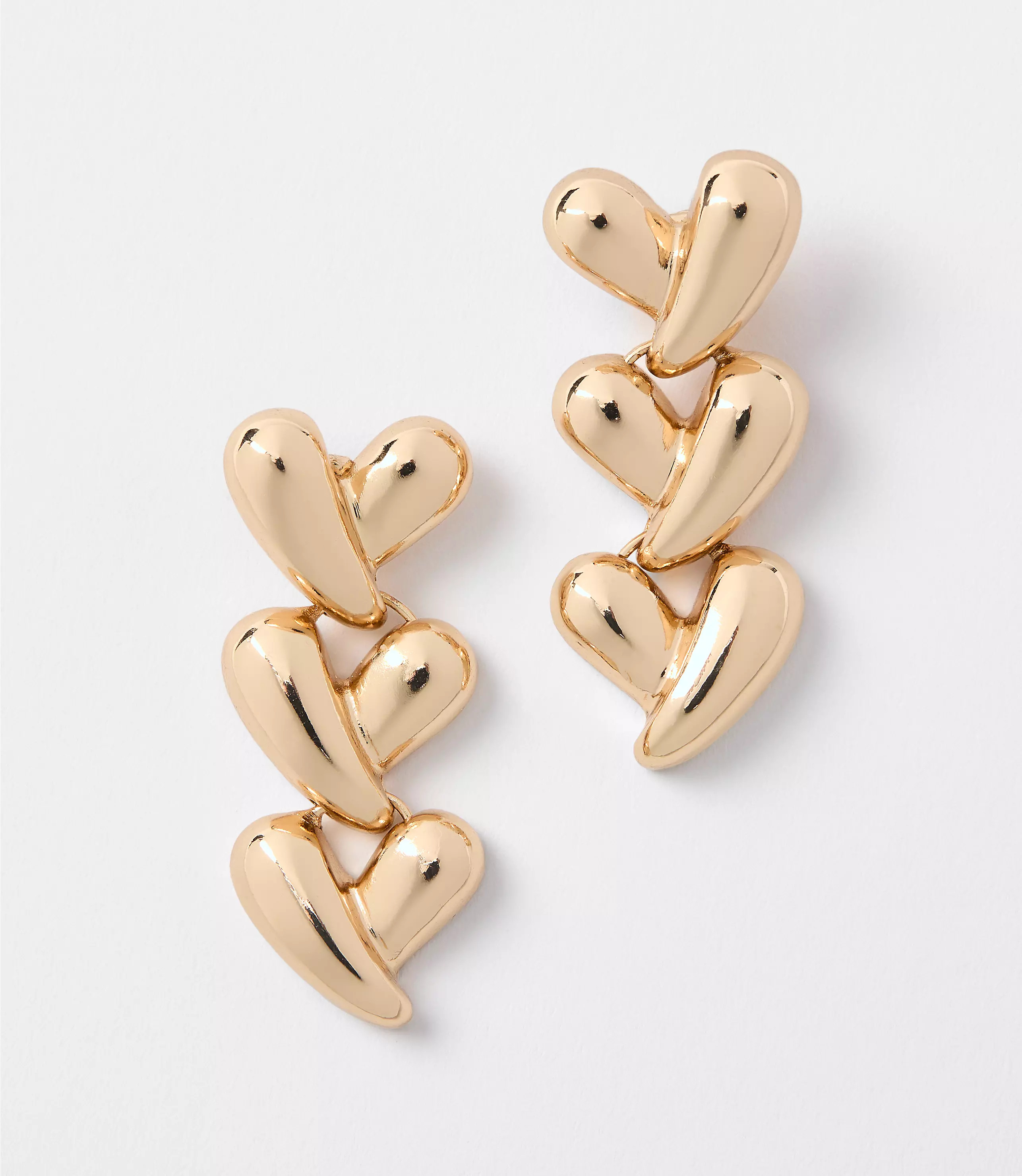 Heart Triple Drop Earrings | LOFT