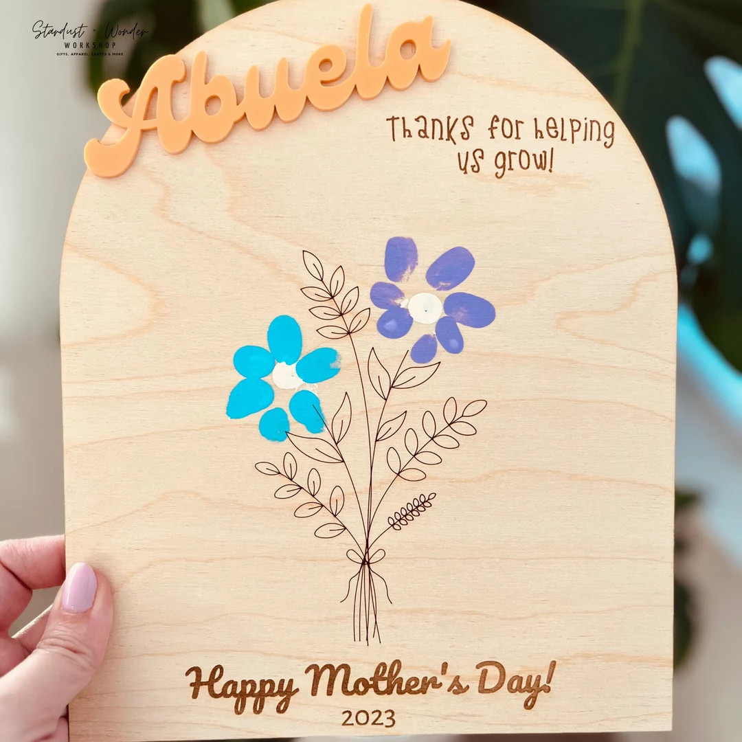 Personalized DIY Handprint Wood Sign for Mothers Day - Unique DIY Handprint Wood Sign for Mothers... | Etsy (US)