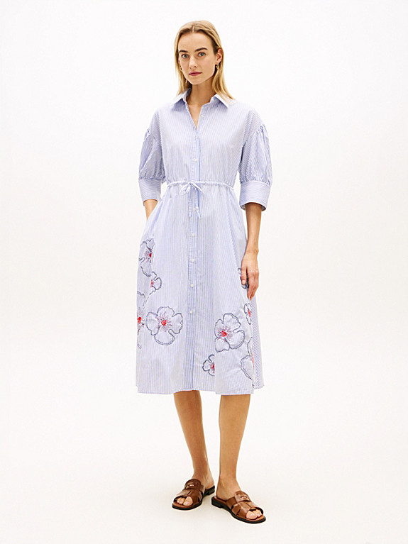 Embroidery Poplin Midi Shirt Dress | Tommy Hilfiger UK