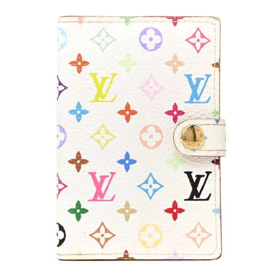 LOUIS VUITTON Monogram Multicolor Large Ring Agenda Cover White