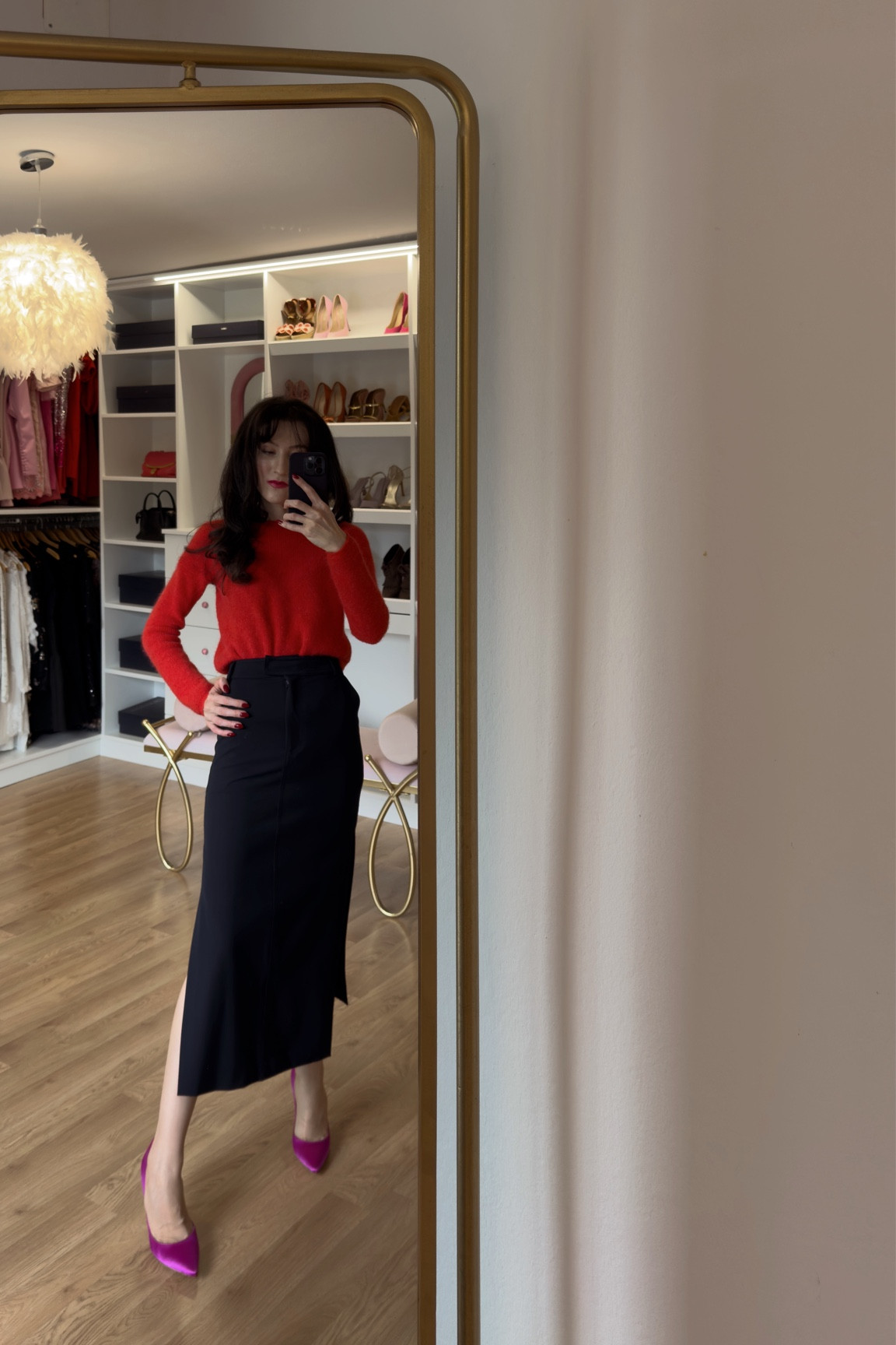 Dress up sweater for the holiday work party with a sleek pencil skirt and satin pumps or bring some Christmas cheer to work by pairing your favourite new midi pencil skirt with a fluffy red cardigan sweater (btw. This is actually a cardigan sweater but you can wear it two ways) #sweater #workwear #office #pencilskirt #LTKGIFT 

#LTKHoliday #LTKSeasonal #LTKworkwear