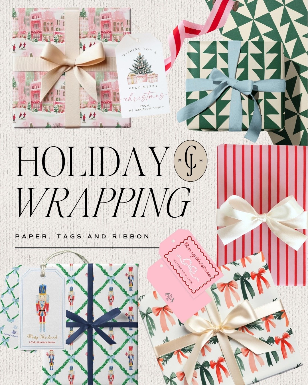 Fun and bright Christmas wrapping paper, gift tags and ribbon! 

#LTKHoliday #LTKFindsUnder50