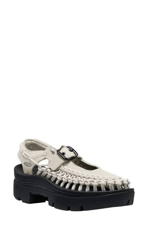 KEEN Uneek Platform Mary Jane Sandal in Birch Smooth Leather at Nordstrom, Size 8 | Nordstrom