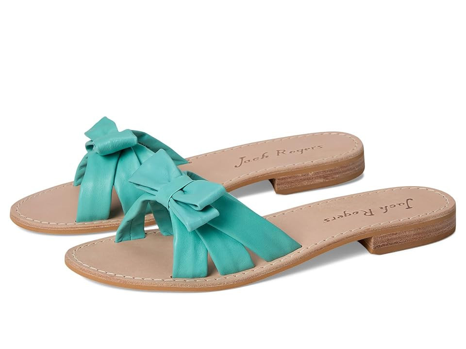 Jack Rogers Brightly Bow Sandal Women's Sandals Aquamarine : 5 M, Leather | Zappos