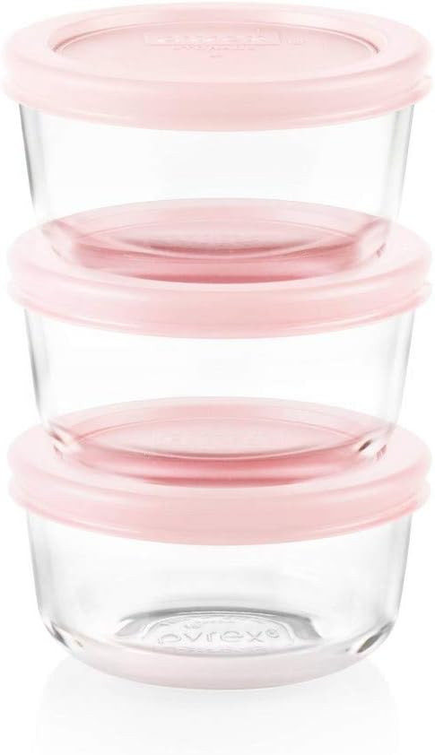 Pyrex 1 Cup Glass Food Storage Pastel Set of 3 Containers | Amazon (US)