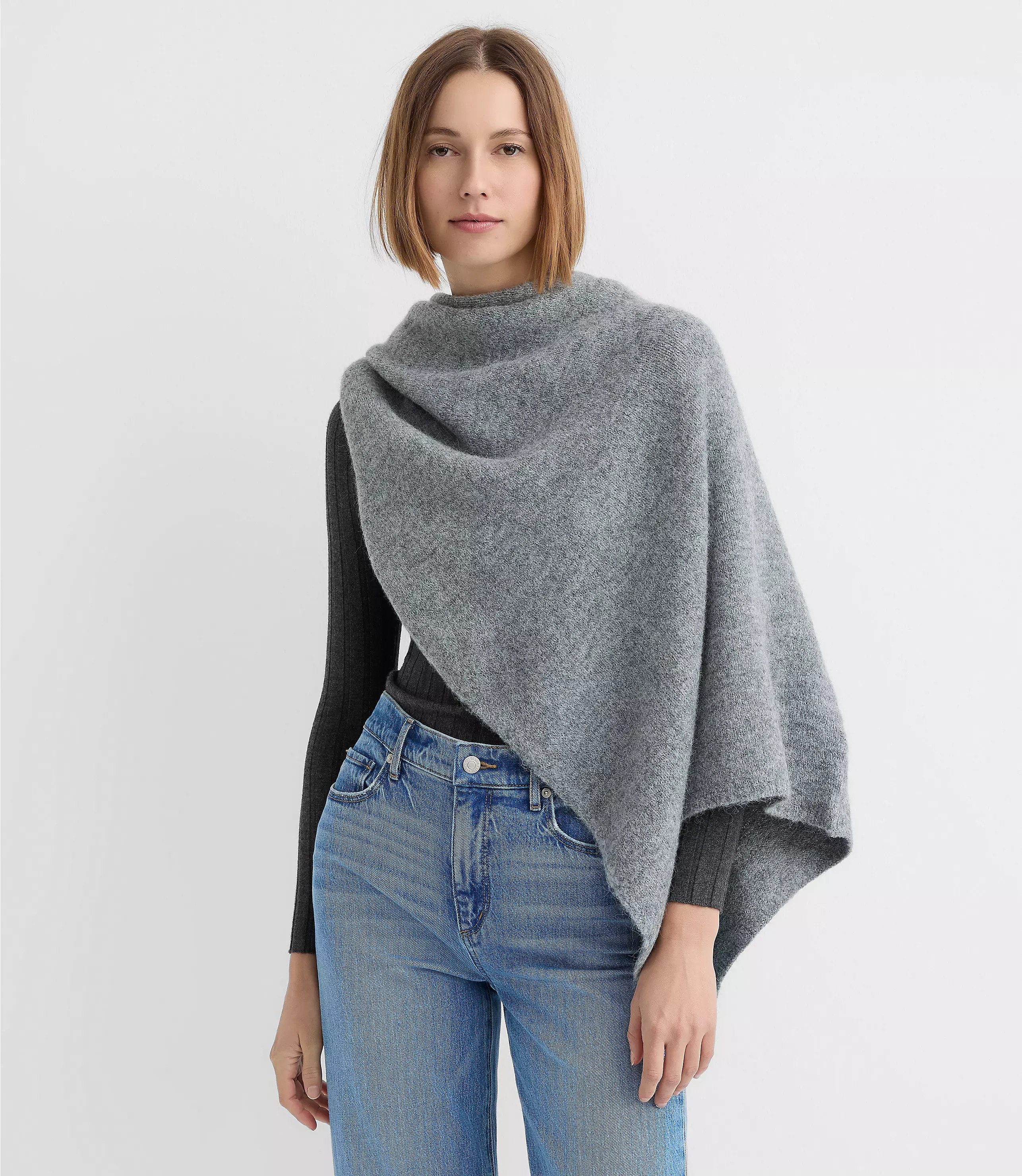 Cozy Asymmetrical Poncho | LOFT