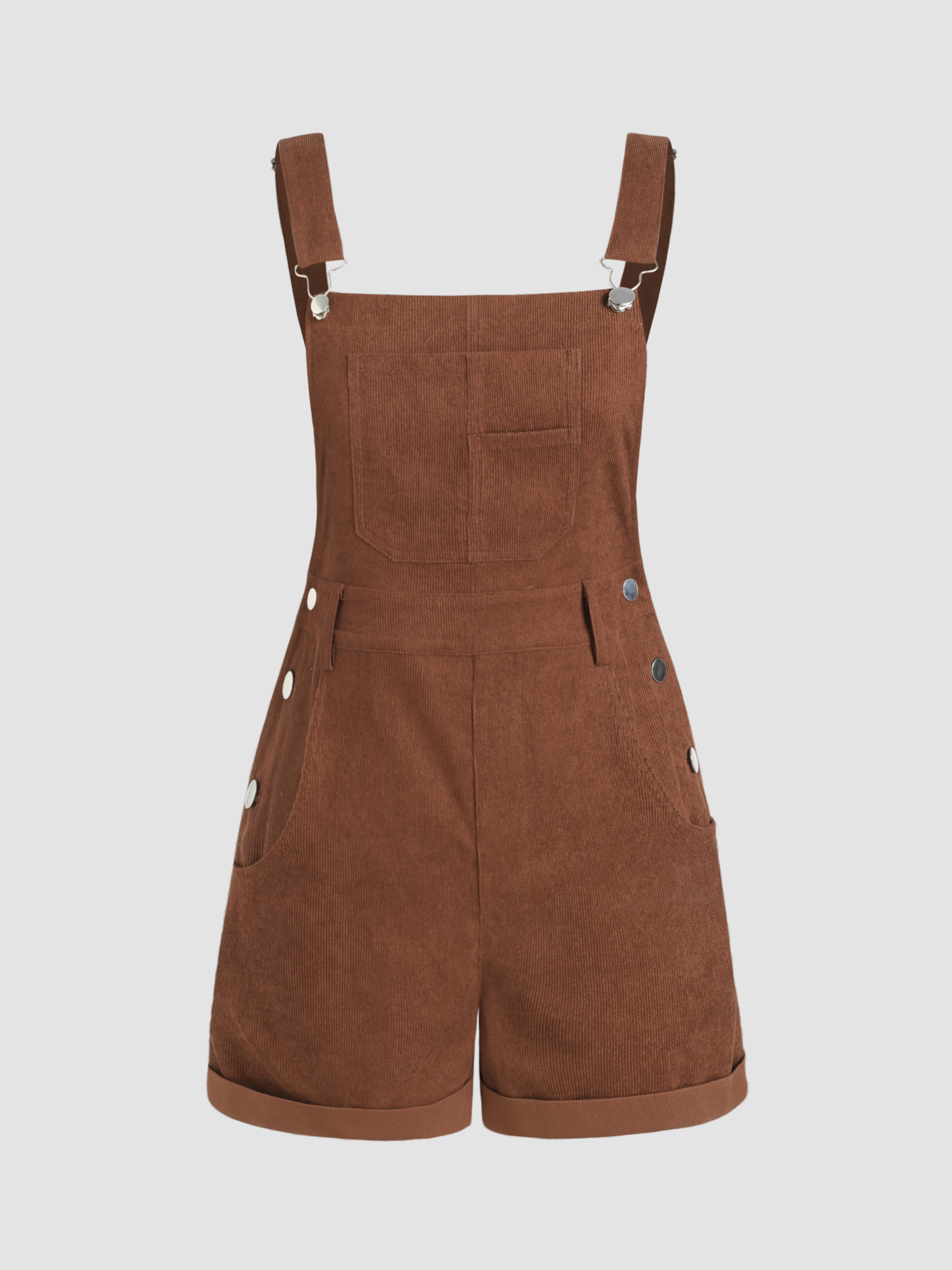 Solid Corduroy Pinafore Playsuit - Cider | Cider