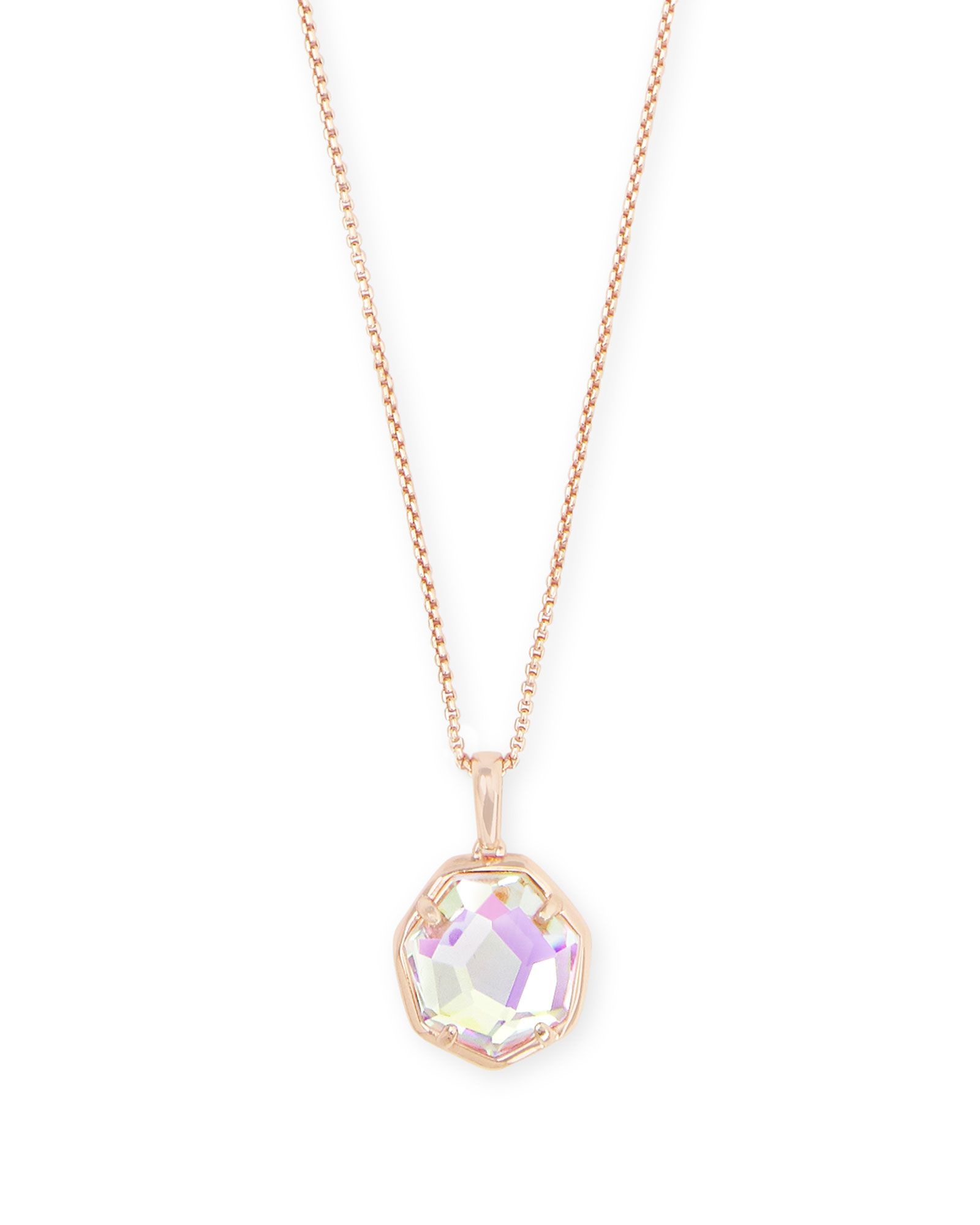 Cynthia Rose Gold Pendant Necklace in Dichroic Glass | Kendra Scott