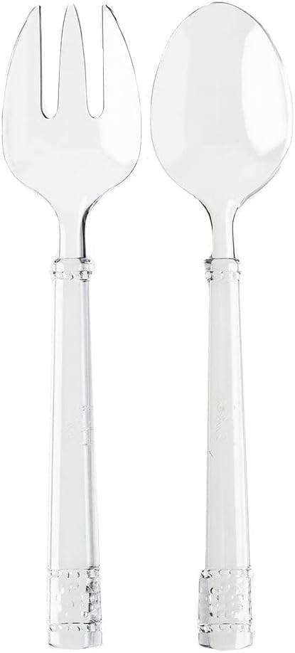 Juliska Isabella Acrylic Salad Servers, Acrylic Glass - Unbreakable, Clear Acrylic, Embossed Sala... | Amazon (US)