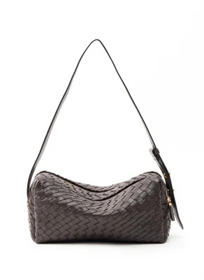 Trousse Woven Leather Dark Brown | Elleme