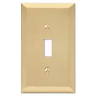 AMERELLE Metallic 1 Gang Toggle Steel Wall Plate - Satin Brass 163TSB - The Home Depot | The Home Depot