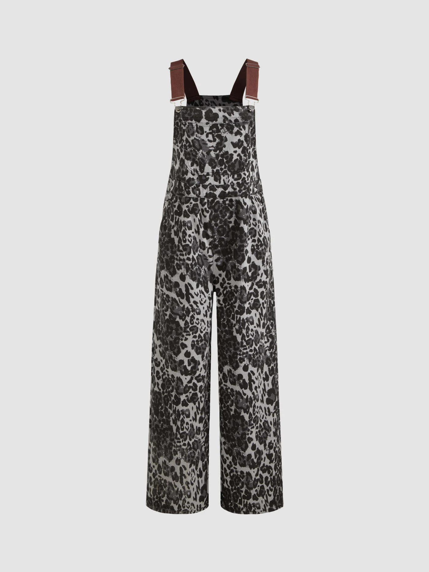 City Chic denim denim cargo pants Denim Denim Leopard Pocket Buckle Up Wide Leg Oversized Jumpsui... | Cider