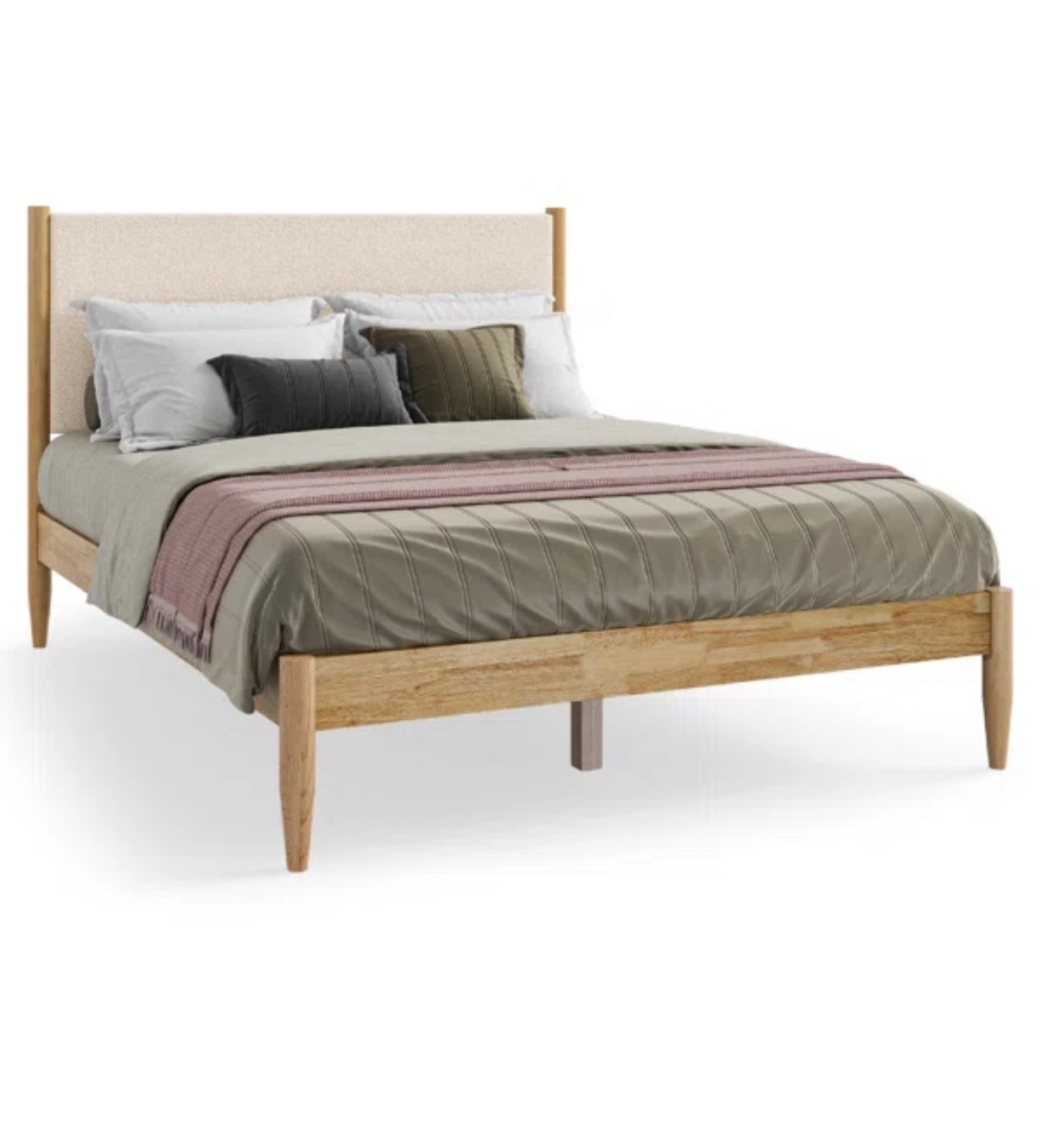 Bean solid wood, upholstered headboard Boucle bed frame / king bed / queen bed /home decor

#LTKStyleTip #LTKHome #LTKPlusSize