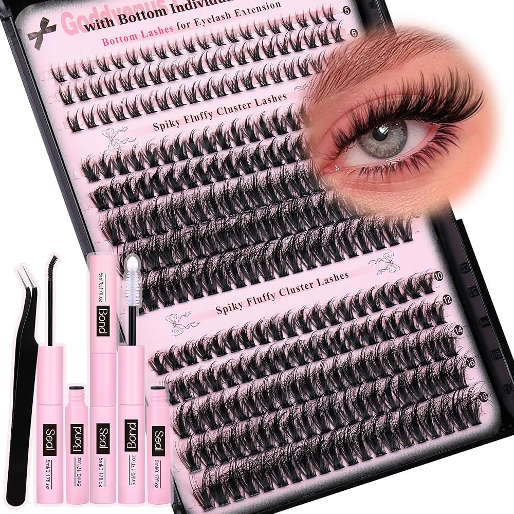 Goddvenus Wispy Lash Clusters Kit Cluster Eyelash Extensions Natural Lash Extension Kit C Curl Fl... | Amazon (US)