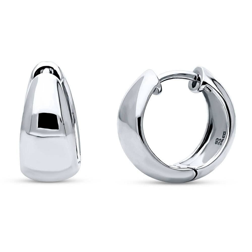 BERRICLE Sterling Silver Dome Fashion Hoop Huggie Earrings for Women, Cubic Zirconia CZ, Rose/Yel... | Amazon (US)