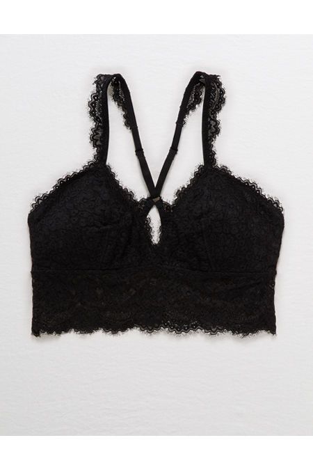 Aerie Eyelash Lace Racerback Bralette | American Eagle Outfitters (US & CA)