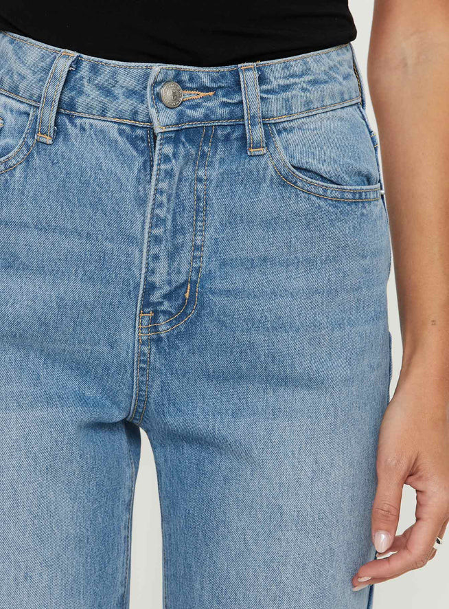 Henesey Raw Hem Jeans Mid Wash | Princess Polly US