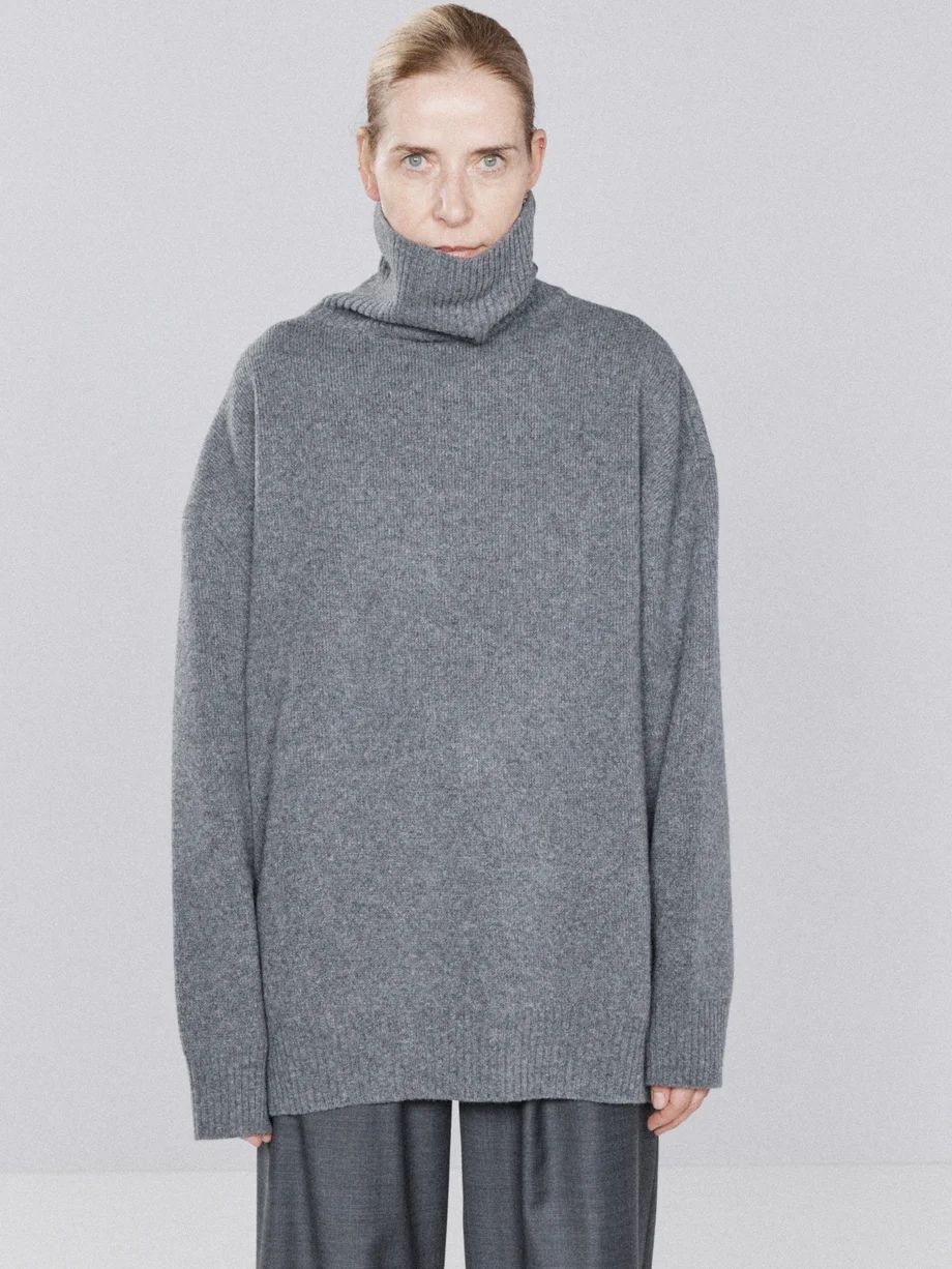 Wool displaced-sleeve roll-neck jumper | Raey | Matches (UK)