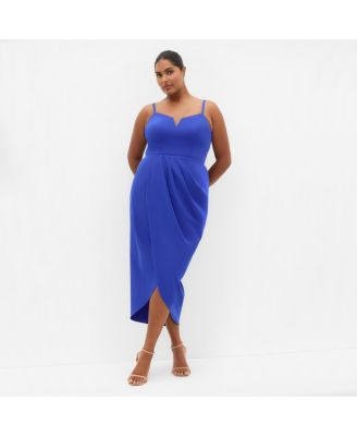 City Chic Women's Sassy Tulip Midi Dress - Ox blood | Macy's