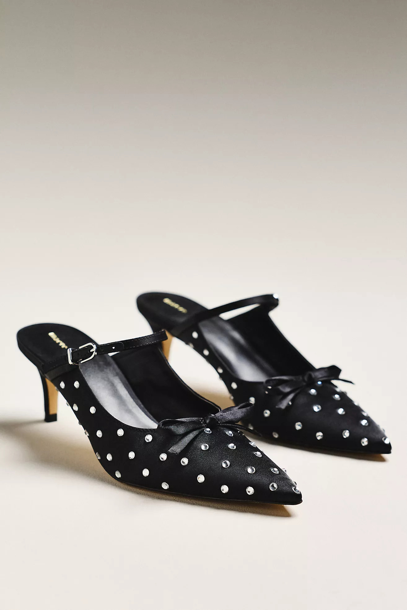 Maeve Bow Kitten-Heel Mules | Anthropologie (US)