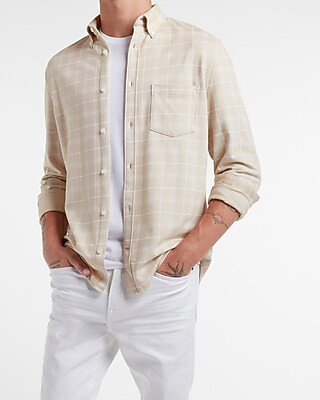Slim Plaid Soft Stretch Shirt | Express