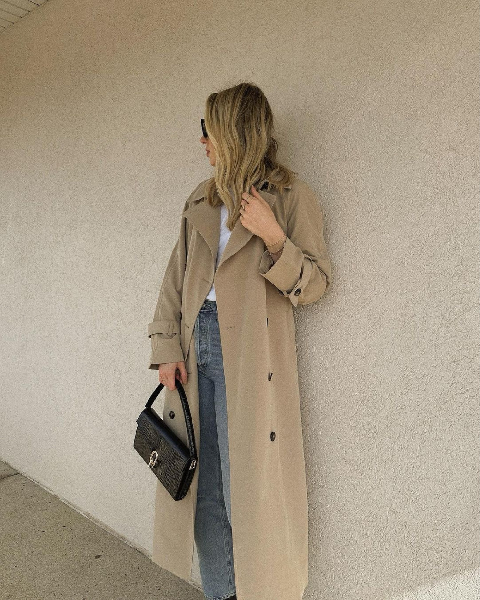 I got this H&M trench last year and it’s fantastic! Linking a few they currently have that are so chic (and similar to mine)!