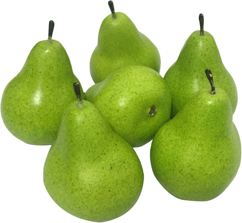 6pcs Fake Pears Artificial Fruits Vivid Green Pear for Home Fruit Shop Supermarket Desk Office Re... | Amazon (US)