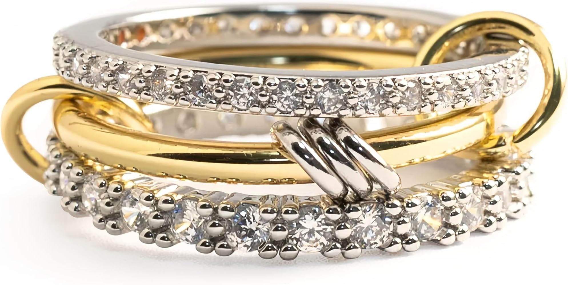 Lamdo Gold Stackable Rings for Women Non-Tarnish,Personal Elegant Dainty 18k Gold Plated CZ Cubic... | Amazon (US)