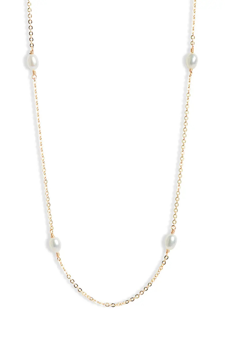 Cultured Freshwater Pearl Station Necklace | Nordstrom