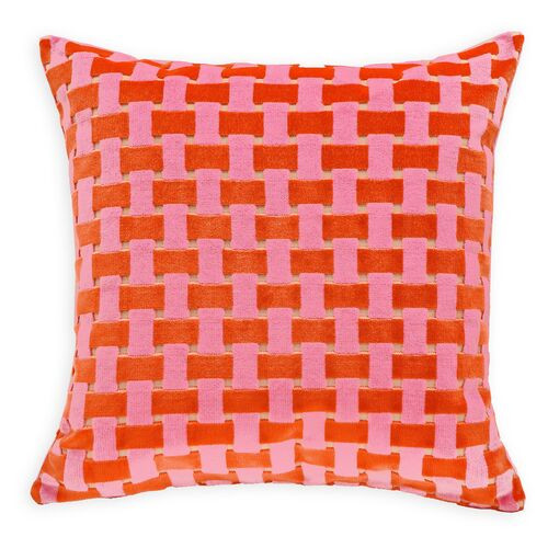 Gwen 22x22 Velvet Pillow, Pink | One Kings Lane