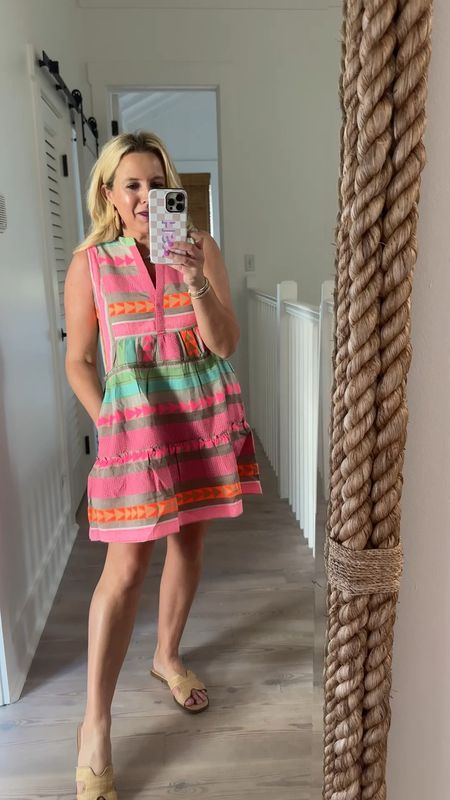A few sizes left in this colorful babydoll dress! Loving this. Wearing size small  

#LTKfindsunder100 #LTKSeasonal #LTKstyletip