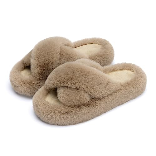 Chantomoo Women's Slippers Memory Foam House Bedroom Slippers for Women Fuzzy Plush Comfy Faux Fu... | Amazon (US)
