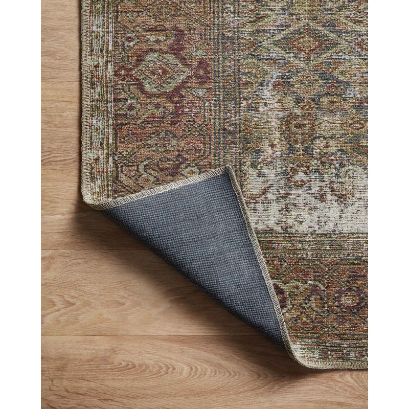 Georgie Oriental Area Rug in Moss/Salmon | Wayfair North America