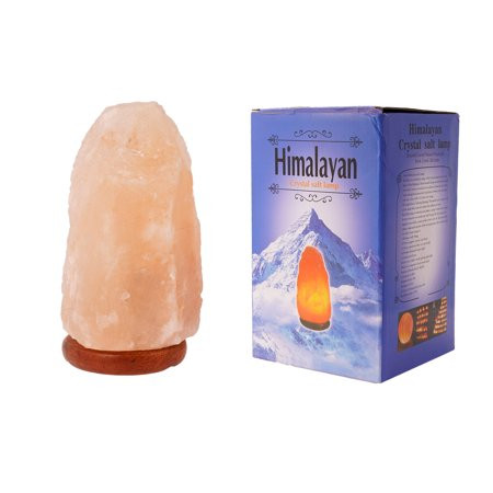 Himalayan Salt Lamp Night Light Crystal Rock with Dimmer Switch and Classic Wood Base Salt Crystal L | Walmart (US)
