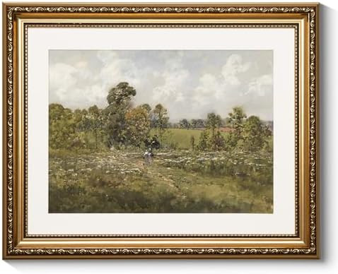 ARPEOTCY Vintage Gold Framed Wall Art, Wildflower Field Blossom Meadow Paintings, Victorian Wall ... | Amazon (US)