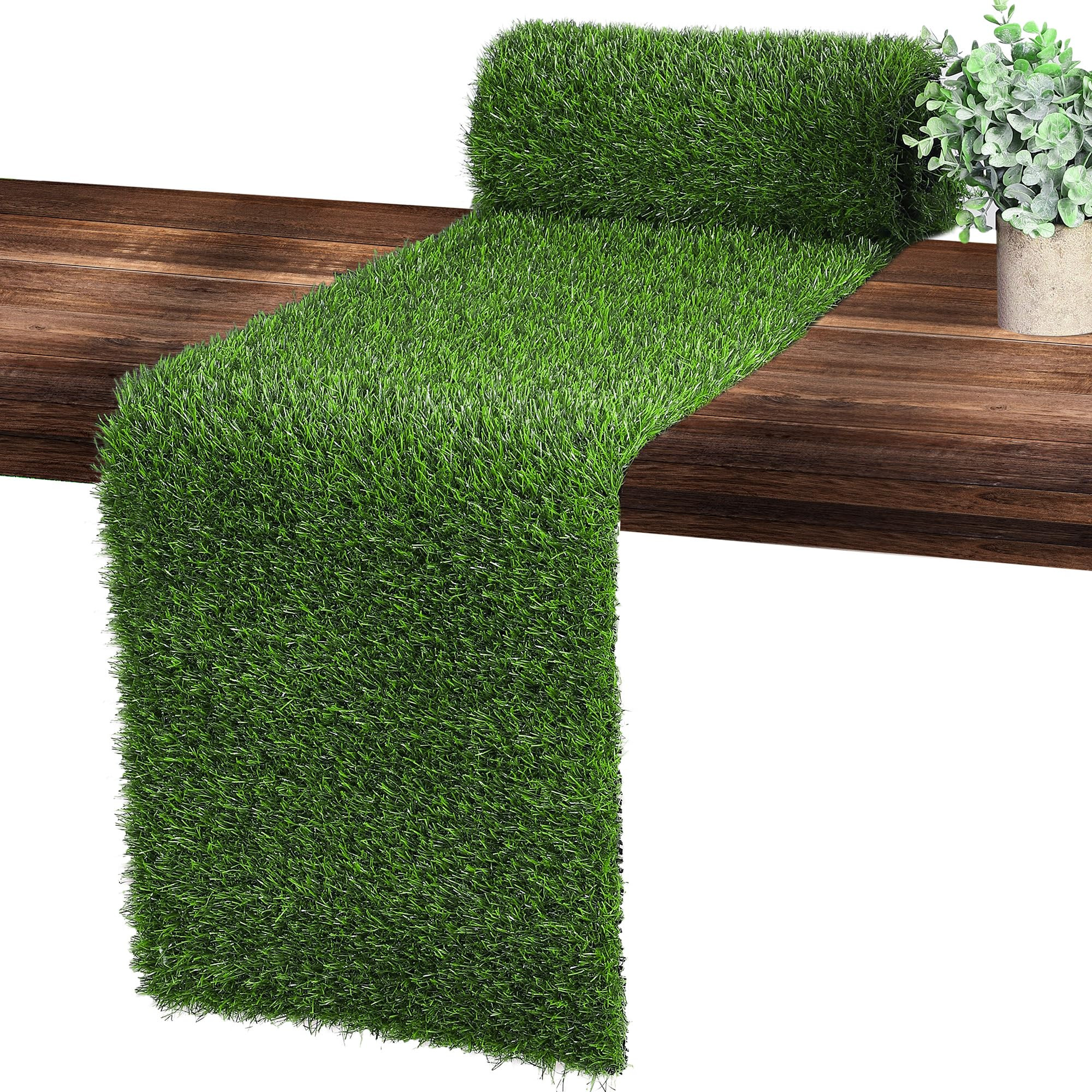 Ruisita Artificial Grass Table Runners 12 x 36 Inch Synthetic Grass Table Runners Grass Rug Table... | Amazon (US)