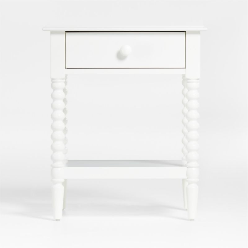 Jenny Lind White Wood Spindle Kids Nightstand with Drawer + Reviews | Crate & Kids | Crate & Barrel
