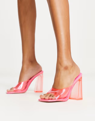 Public Desire Exclusive Aylo heeled shoes in hot pink | ASOS (Global)