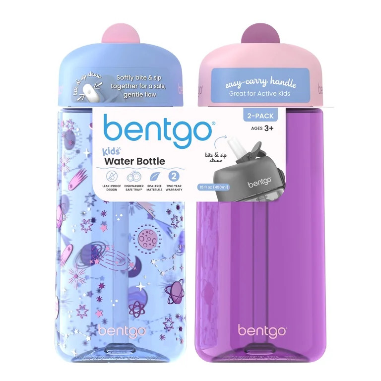 Bentgo Kids Prints Tritan Cup 2 pack - Lavender Galaxy/Galaxy Solid | Walmart (US)