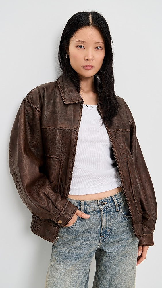 The Luca Leather Bomber Jacket | Shopbop