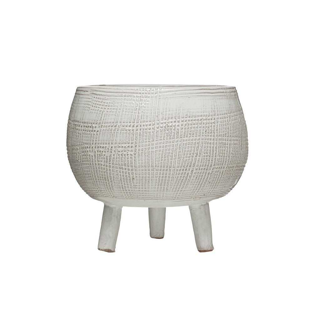 White Footed Terra Cotta Planter | Megan Molten